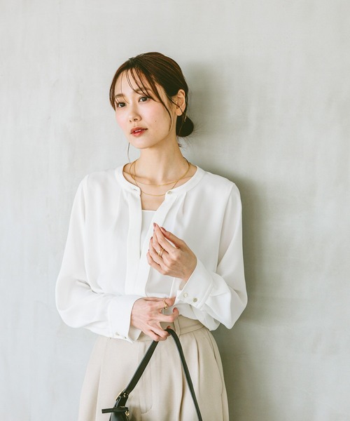 セール】キレイつづく2WAYタックブラウス/147533（シャツ/ブラウス