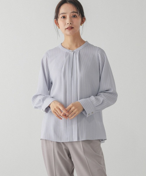 GLOBAL WORK（グローバルワーク）の「キレイつづく2WAYタックブラウス/147533（シャツ/ブラウス・レディース・ピンク/オフホワイト/ネイビー/ストライプ/サックスブルー系1・SMALL/MEDIUM/LARGE）」の22枚目の写真