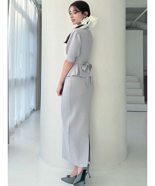 RESEXXY（リゼクシー）の「バイカラーペプラムニットトップス【セットアップ着用可能】（ニット/セーター・レディース・オレンジ/ブルー/ブラック・FREE）」の6枚目の写真