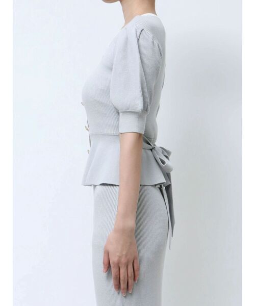 RESEXXY（リゼクシー）の「バイカラーペプラムニットトップス【セットアップ着用可能】（ニット/セーター・レディース・オレンジ/ブルー/ブラック・FREE）」の8枚目の写真