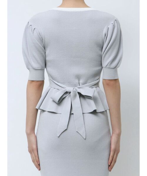 RESEXXY（リゼクシー）の「バイカラーペプラムニットトップス【セットアップ着用可能】（ニット/セーター・レディース・オレンジ/ブルー/ブラック・FREE）」の9枚目の写真