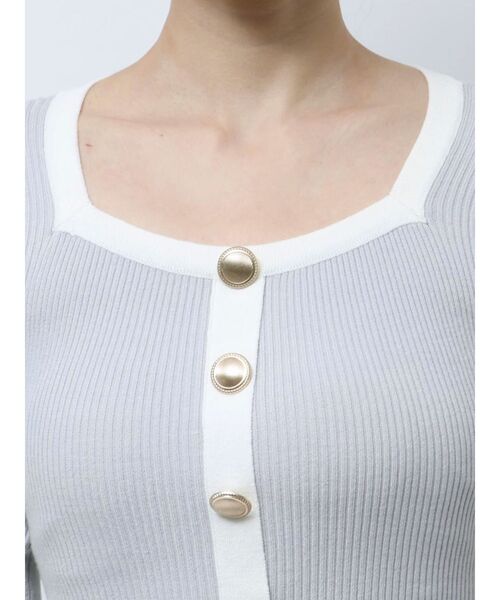 RESEXXY（リゼクシー）の「バイカラーペプラムニットトップス【セットアップ着用可能】（ニット/セーター・レディース・オレンジ/ブルー/ブラック・FREE）」の10枚目の写真