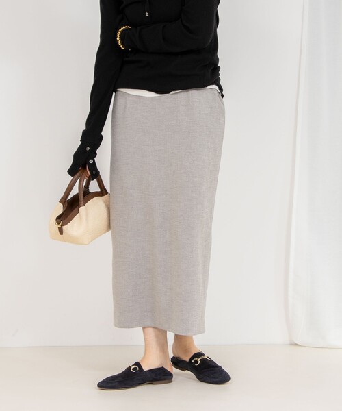 Rie Miller（リエミラー）の「《セットアップ対応》リネンライクタイトスカート（スカート・レディース・ライトグレー/ベージュ・36/38）」の2枚目の写真
