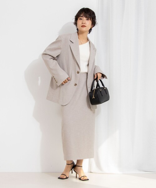 Rie Miller（リエミラー）の「《セットアップ対応》リネンライクタイトスカート（スカート・レディース・ライトグレー/ベージュ・36/38）」の3枚目の写真