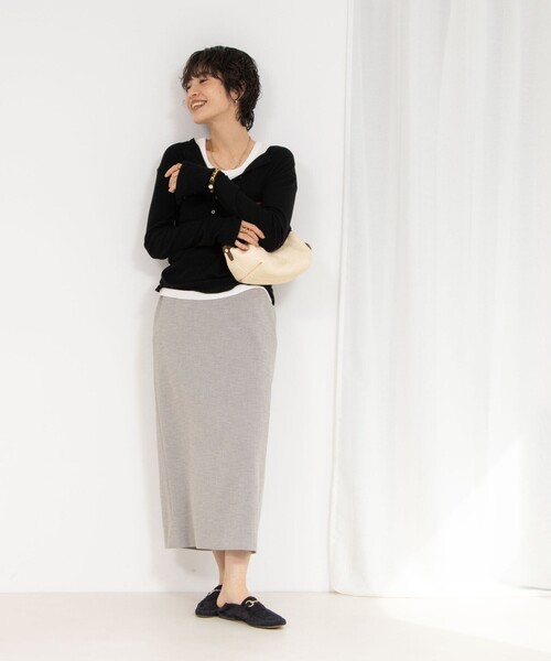 Rie Miller（リエミラー）の「《セットアップ対応》リネンライクタイトスカート（スカート・レディース・ライトグレー/ベージュ・36/38）」の12枚目の写真