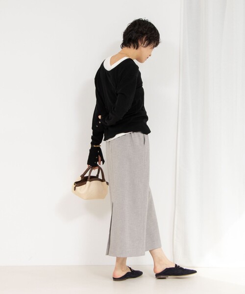 Rie Miller（リエミラー）の「《セットアップ対応》リネンライクタイトスカート（スカート・レディース・ライトグレー/ベージュ・36/38）」の14枚目の写真