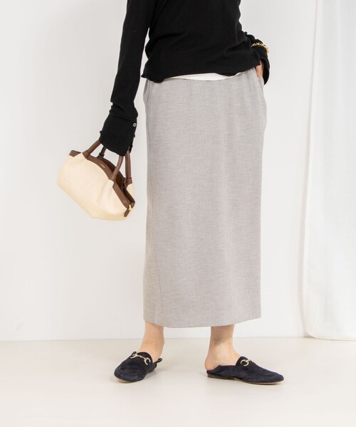 Rie Miller（リエミラー）の「《セットアップ対応》リネンライクタイトスカート（スカート・レディース・ライトグレー/ベージュ・36/38）」の16枚目の写真