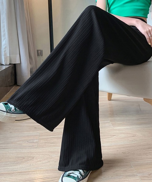 Asterellivi(アステレリビ)の「セミワイドプリーツパンツ(その他パンツ・レディース・アイボリー/グリーン/ブラック/グレー/ブラウン・M/L)」の1枚目の写真