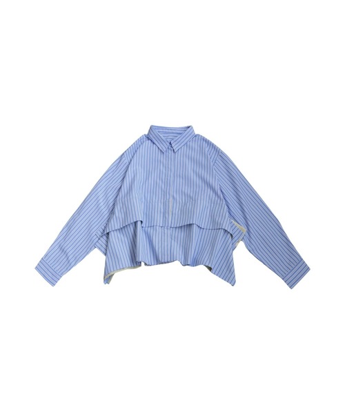 antiqua(アンティカ)の「異素材レイヤード風シャツ(シャツ/ブラウス・レディース・ブラック/ブルー・ONESIZE)」の14枚目の写真