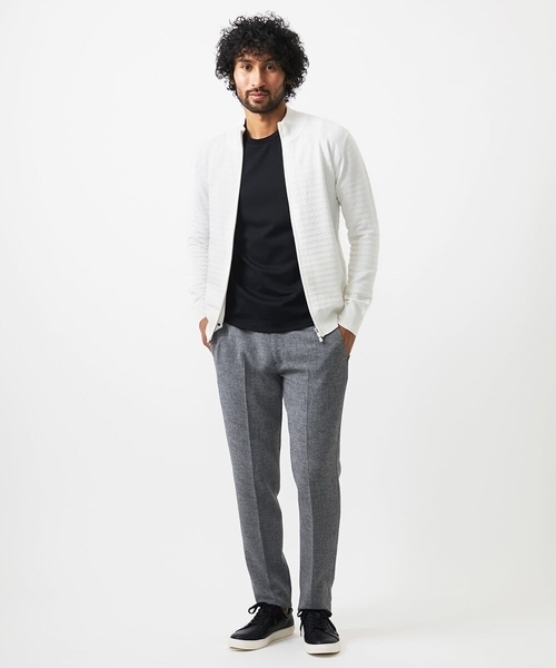 MICHEL KLEIN HOMME (ミッシェルクランオム)の「クラシカルニットZIPアップカーディガン(カーディガン/ボレロ・メンズ・ホワイト/ブラック・MEDIUM/LARGE/X-LARGE)」の4枚目の写真