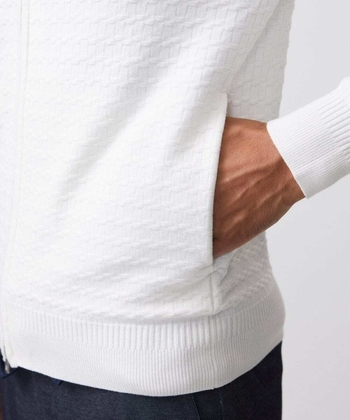 MICHEL KLEIN HOMME (ミッシェルクランオム)の「クラシカルニットZIPアップカーディガン(カーディガン/ボレロ・メンズ・ホワイト/ブラック・MEDIUM/LARGE/X-LARGE)」の10枚目の写真