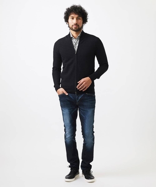 MICHEL KLEIN HOMME (ミッシェルクランオム)の「クラシカルニットZIPアップカーディガン(カーディガン/ボレロ・メンズ・ホワイト/ブラック・MEDIUM/LARGE/X-LARGE)」の13枚目の写真