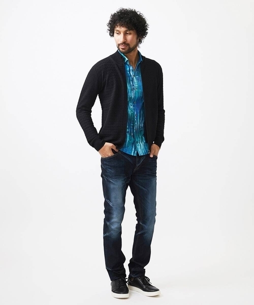 MICHEL KLEIN HOMME (ミッシェルクランオム)の「クラシカルニットZIPアップカーディガン(カーディガン/ボレロ・メンズ・ホワイト/ブラック・MEDIUM/LARGE/X-LARGE)」の14枚目の写真