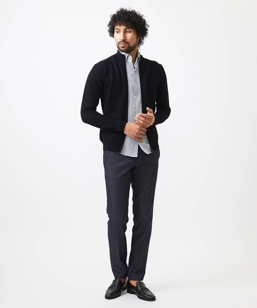 MICHEL KLEIN HOMME (ミッシェルクランオム)の「クラシカルニットZIPアップカーディガン(カーディガン/ボレロ・メンズ・ホワイト/ブラック・MEDIUM/LARGE/X-LARGE)」の15枚目の写真