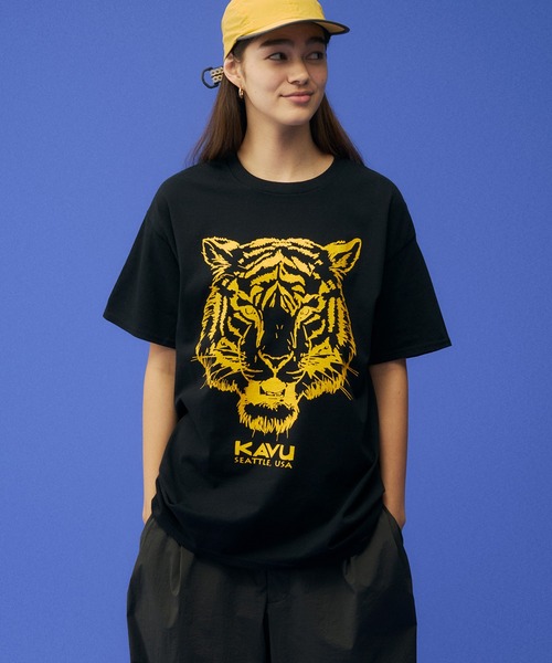KAVU(カブー)の「KAVU/カブー Tiger Tee/タイガーティー(Tシャツ/カットソー・メンズ・ホワイト/ブラック/オレンジ/ゴールド・LARGE/MEDIUM/X-LARGE)」の12枚目の写真