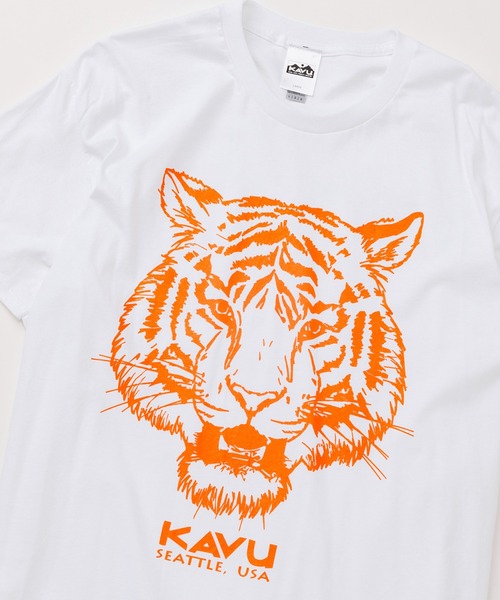 KAVU(カブー)の「KAVU/カブー Tiger Tee/タイガーティー(Tシャツ/カットソー・メンズ・ホワイト/ブラック/オレンジ/ゴールド・LARGE/MEDIUM/X-LARGE)」の6枚目の写真