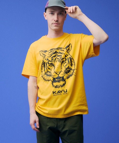 KAVU(カブー)の「KAVU/カブー Tiger Tee/タイガーティー(Tシャツ/カットソー・メンズ・ホワイト/ブラック/オレンジ/ゴールド・LARGE/MEDIUM/X-LARGE)」の22枚目の写真
