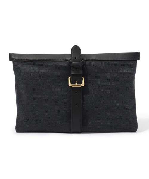 TOMORROWLAND （トゥモローランド）の「SegeN ファブリックコンビ ポーチ（クラッチバッグ・メンズ・ライトベージュ/ブラック・FREE）」の2枚目の写真