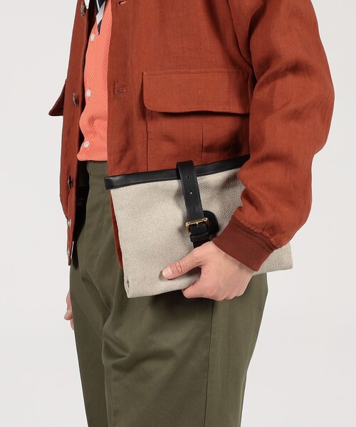 TOMORROWLAND （トゥモローランド）の「SegeN ファブリックコンビ ポーチ（クラッチバッグ・メンズ・ライトベージュ/ブラック・FREE）」の20枚目の写真