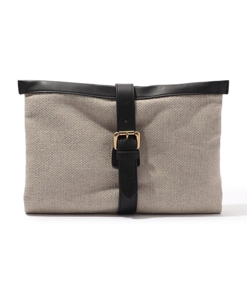 TOMORROWLAND （トゥモローランド）の「SegeN ファブリックコンビ ポーチ（クラッチバッグ・メンズ・ライトベージュ/ブラック・FREE）」の21枚目の写真