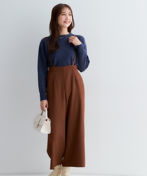 Petitjo（プッチージョ）の「小さいサイズ　ハイウエストワイドサロペット　低身長さん・小柄女性（つなぎ/オールインワン・レディース・ライトカーキ/ブラウン/ブラック・PS/PM/PL/PSS）」の19枚目の写真