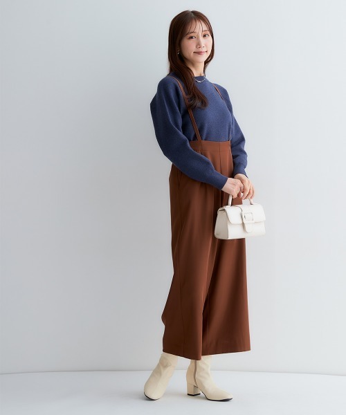 Petitjo（プッチージョ）の「小さいサイズ　ハイウエストワイドサロペット　低身長さん・小柄女性（つなぎ/オールインワン・レディース・ライトカーキ/ブラウン/ブラック・PS/PM/PL/PSS）」の20枚目の写真