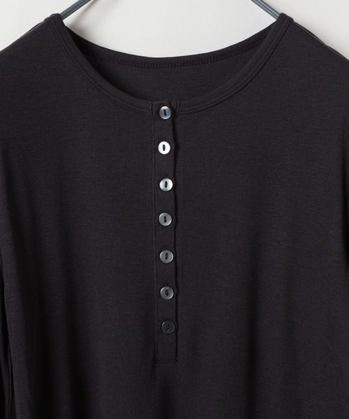 JEANASIS(ジーナシス)の「セミシアーリブヘンリー LS/326122(Tシャツ/カットソー・レディース・ホワイト/ピンク/ブラック/グレー・FREE)」の14枚目の写真