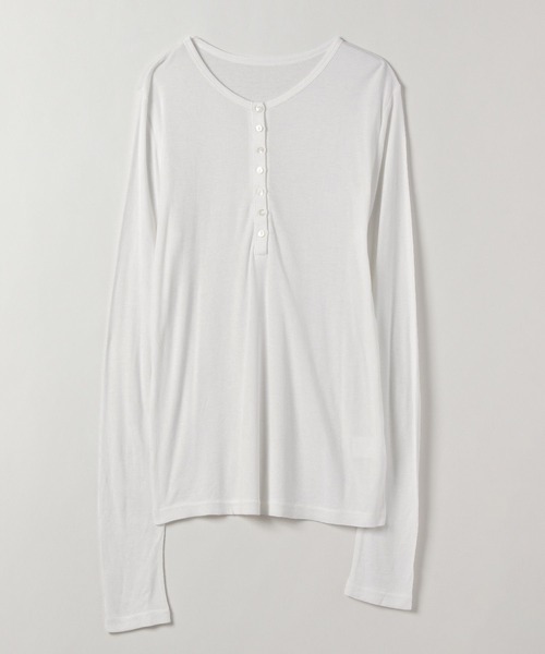 JEANASIS(ジーナシス)の「セミシアーリブヘンリー LS/326122(Tシャツ/カットソー・レディース・ホワイト/ピンク/ブラック/グレー・FREE)」の19枚目の写真