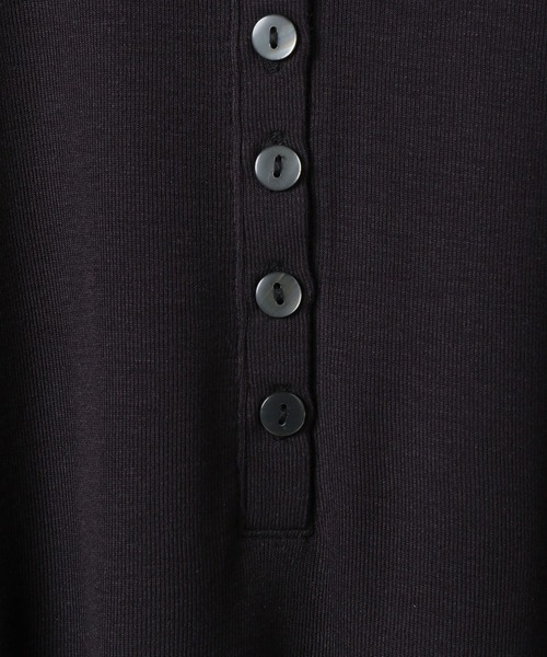 JEANASIS(ジーナシス)の「セミシアーリブヘンリー LS/326122(Tシャツ/カットソー・レディース・ホワイト/ピンク/ブラック/グレー・FREE)」の22枚目の写真