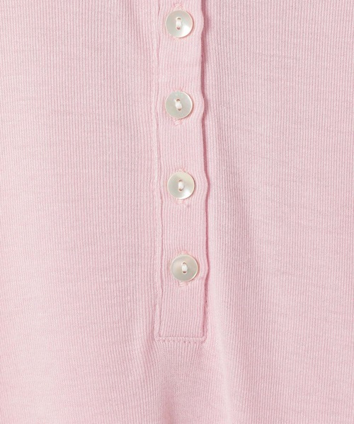 JEANASIS（ジーナシス）の「セミシアーリブヘンリー LS/326122（Tシャツ/カットソー・レディース・ホワイト/ピンク/ブラック/グレー/ライトブルー・FREE）」の18枚目の写真