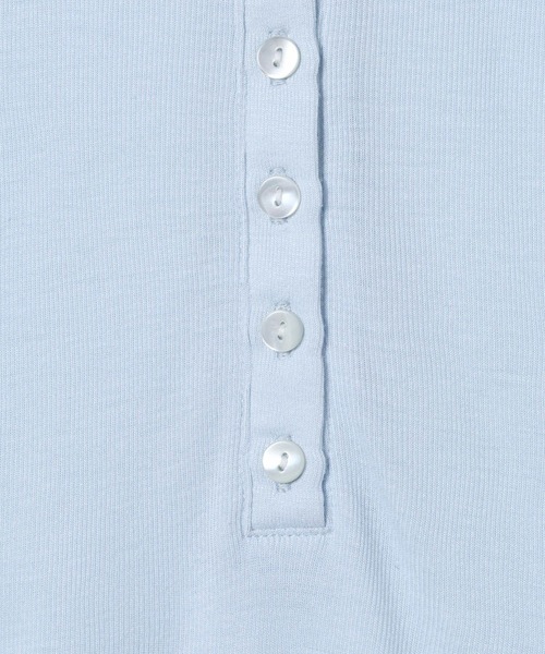 JEANASIS（ジーナシス）の「セミシアーリブヘンリー LS/326122（Tシャツ/カットソー・レディース・ホワイト/ピンク/ブラック/グレー/ライトブルー・FREE）」の19枚目の写真