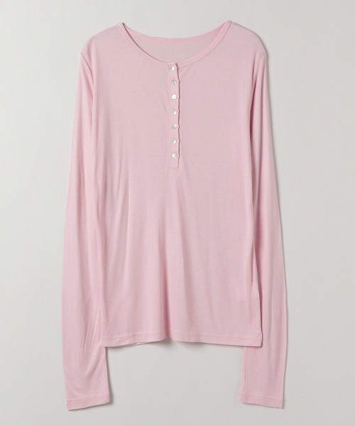 JEANASIS（ジーナシス）の「セミシアーリブヘンリー LS/326122（Tシャツ/カットソー・レディース・ホワイト/ピンク/ブラック/グレー/ライトブルー・FREE）」の20枚目の写真