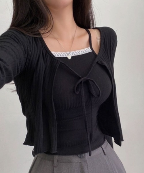【25SS/新品タグ付き/28,600円】チュチュキャミニット とにかくさらっと涼しい]レース付きキャミソール: 下着