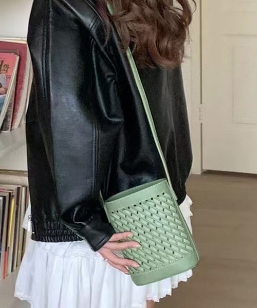 セール】メッシュ編みバケツ型ミニショルダーバッグ（ショルダーバッグ 