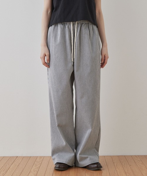 Unblend（アンブレンド）の「【Unblend】ストライプ ルーズ イージーパンツ（その他パンツ・レディース・ネイビー/ブラック・M/S）」の2枚目の写真