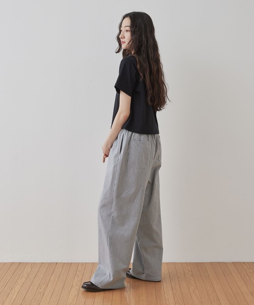 【メーカー再生品】 Unblend】ストライプ ルーズ イージーパンツ MONO-MART LADY'S パンツ