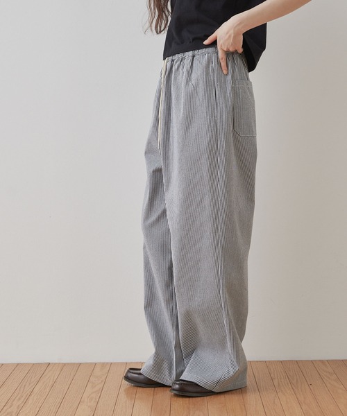 Unblend（アンブレンド）の「【Unblend】ストライプ ルーズ イージーパンツ（その他パンツ・レディース・ネイビー/ブラック・M/S）」の12枚目の写真