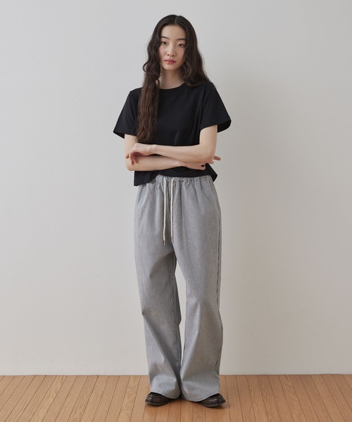 Unblend（アンブレンド）の「【Unblend】ストライプ ルーズ イージーパンツ（その他パンツ・レディース・ネイビー/ブラック・M/S）」の14枚目の写真