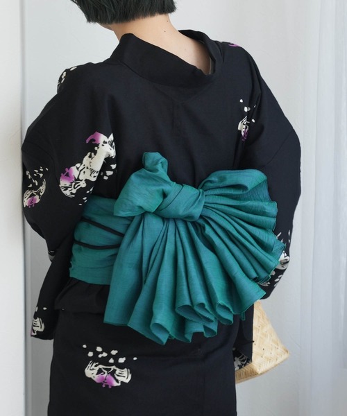兵児帯 単品 本麻近江縮 ピーコック