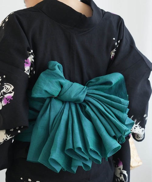 兵児帯 単品 本麻近江縮 ピーコック