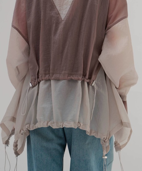 DRESSLAVE(ドレスレイブ)の「shiny cloud windbreaker(シャイニークラウドウインドブレーカー)(ブルゾン・レディース・カーキ/グレー・38)」の17枚目の写真