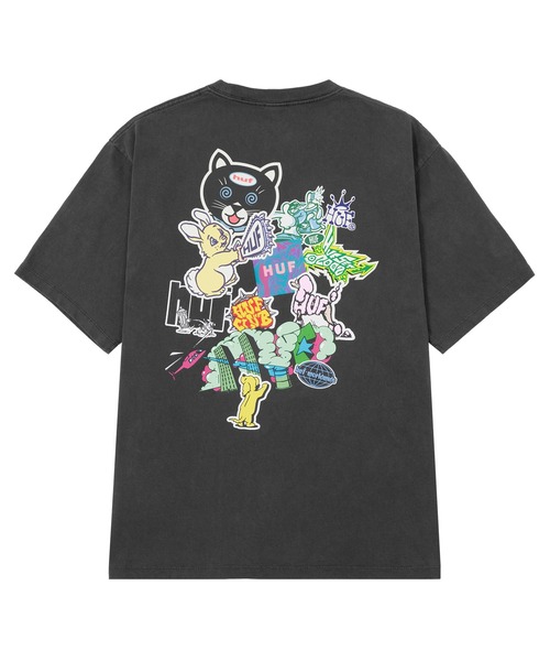 HUF（ハフ）の「STICKER TEE / HUF ハフ プリント Tシャツ 半袖（Tシャツ/カットソー・メンズ・ブラック/ホワイト/ライトブルー・LARGE/MEDIUM/X-SMALL/SMALL/XX-LARGE/X-LARGE）」の17枚目の写真