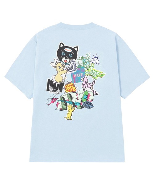 HUF（ハフ）の「STICKER TEE / HUF ハフ プリント Tシャツ 半袖（Tシャツ/カットソー・メンズ・ブラック/ホワイト/ライトブルー・LARGE/MEDIUM/X-SMALL/SMALL/XX-LARGE/X-LARGE）」の19枚目の写真