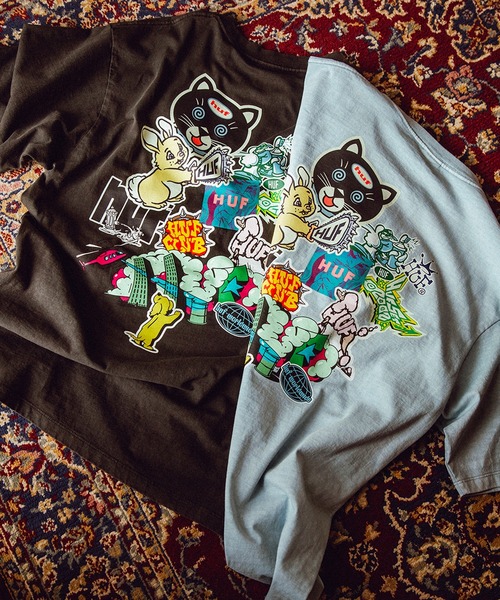 HUF（ハフ）の「STICKER TEE / HUF ハフ プリント Tシャツ 半袖（Tシャツ/カットソー・メンズ・ブラック/ホワイト/ライトブルー・LARGE/MEDIUM/X-SMALL/SMALL/XX-LARGE/X-LARGE）」の16枚目の写真