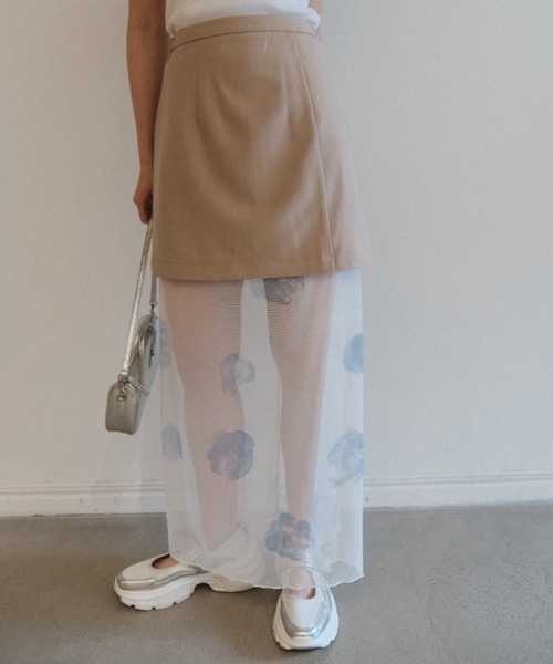HONEY MI HONEY（ハニーミーハニー）の「rose pattern tulle skirt（スカート・レディース・グレー系その他/ベージュ/ブラック・FREE）」の9枚目の写真