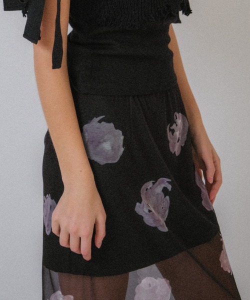 HONEY MI HONEY（ハニーミーハニー）の「rose pattern tulle skirt（スカート・レディース・グレー系その他/ベージュ/ブラック・FREE）」の5枚目の写真