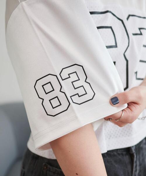 WEGO(ウィゴー)の「WEGO/【25年春夏新作】ゲームナンバリングサテンショートT(Tシャツ/カットソー・レディース・ブラック/ライトグレー/ホワイト・FREE)」の8枚目の写真