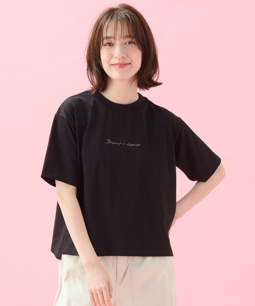ANY(エニィ)の「オーガビッツ刺繍ロゴTシャツ(Tシャツ/カットソー・レディース・ホワイト系/グレー系/ブラック系・4)」の6枚目の写真