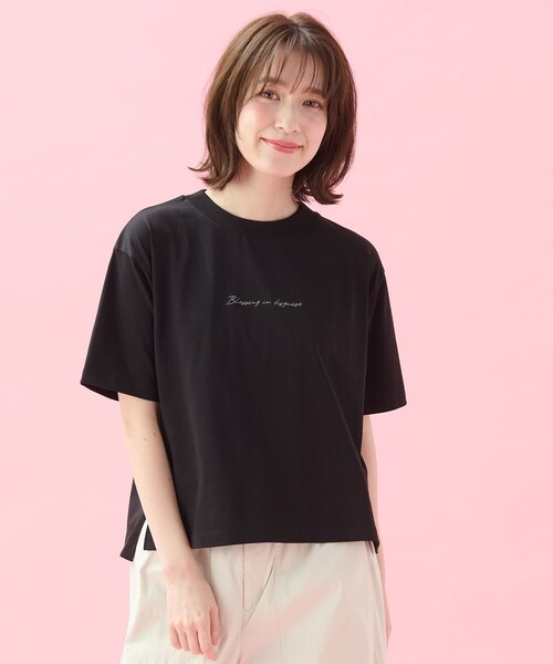 ANY(エニィ)の「オーガビッツ刺繍ロゴTシャツ(Tシャツ/カットソー・レディース・ホワイト系/グレー系/ブラック系・4)」の7枚目の写真