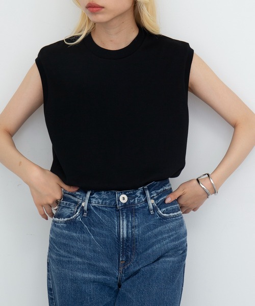 HANES（ヘインズ）の「【Hanes】KURO　スリーブレスTシャツ　HM3-B202（Tシャツ/カットソー・レディース・ブラック・S/M/L/XL）」の4枚目の写真